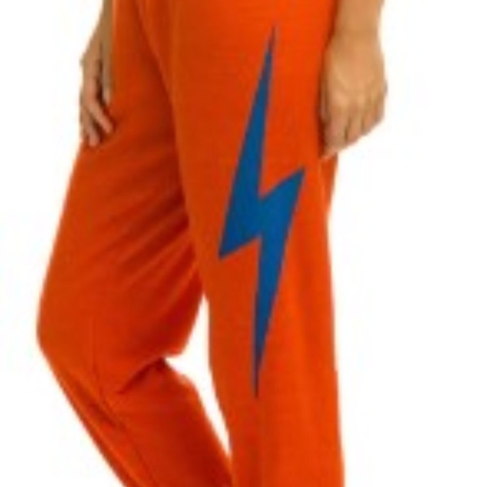 Aviator Nation Bolt Sweatpants Orange/Blue Size M